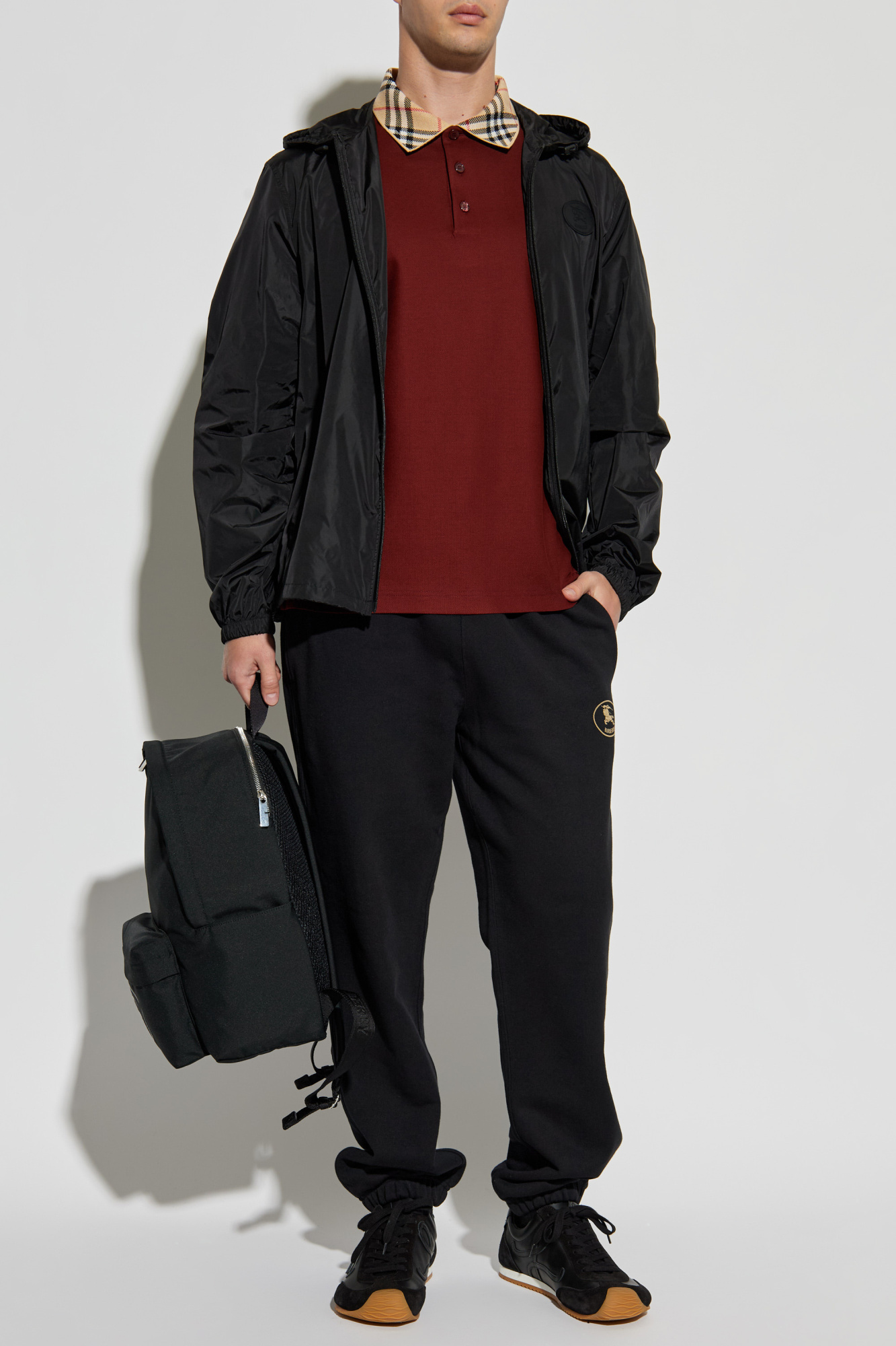 【送料&関税込】Burberry Black Cotton Blend Jacket Burberry Cotton jacket Burberry